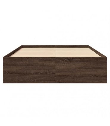 vidaXL Bed Frame without Mattress Brown Oak 120x200 cm Engineered Wood