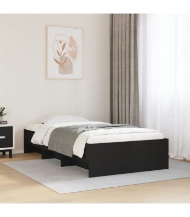 vidaXL Bed Frame without Mattress Black 100x200 cm Engineered Wood