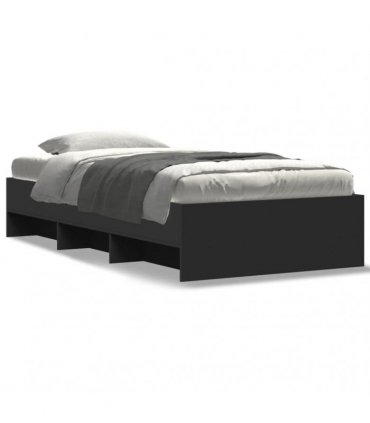 vidaXL Bed Frame without Mattress Black 100x200 cm Engineered Wood