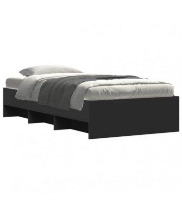 vidaXL Bed Frame without Mattress Black 100x200 cm Engineered Wood
