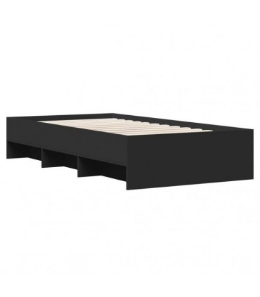 vidaXL Bed Frame without Mattress Black 100x200 cm Engineered Wood