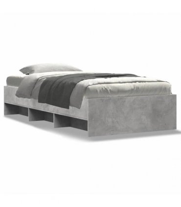 vidaXL Bed Frame without Mattress Concrete Grey 100x200cm