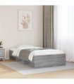 vidaXL Bed Frame without Mattress Grey Sonoma 100x200 cm