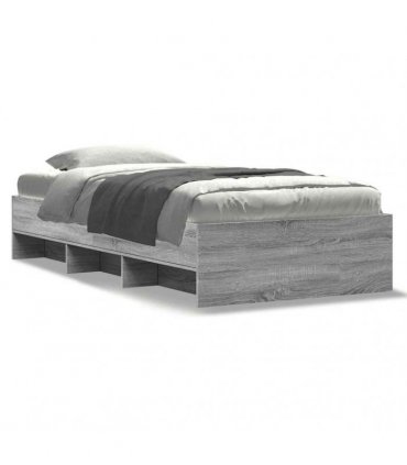 vidaXL Bed Frame without Mattress Grey Sonoma 100x200 cm