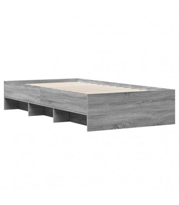 vidaXL Bed Frame without Mattress Grey Sonoma 100x200 cm