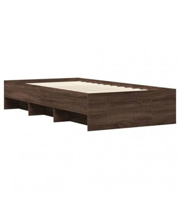 vidaXL Bed Frame without Mattress Brown Oak 100x200 cm Engineered Wood
