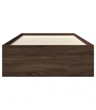 vidaXL Bed Frame without Mattress Brown Oak 100x200 cm Engineered Wood