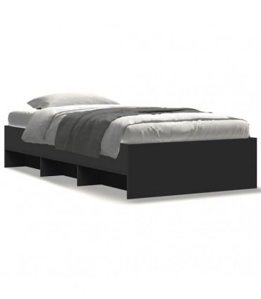 vidaXL Bed Frame without Mattress Black 90x200 cm Engineered Wood