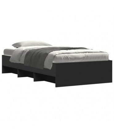 vidaXL Bed Frame without Mattress Black 90x200 cm Engineered Wood