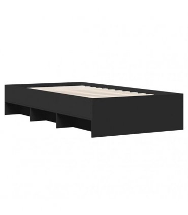 vidaXL Bed Frame without Mattress Black 90x200 cm Engineered Wood