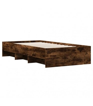 vidaXL Bed Frame without Mattress Smoked Oak 90x200 cm Engineered Wood