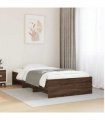 vidaXL Bed Frame without Mattress Brown Oak 90x200 cm Engineered Wood