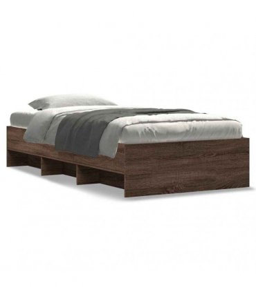 vidaXL Bed Frame without Mattress Brown Oak 90x200 cm Engineered Wood