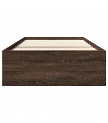 vidaXL Bed Frame without Mattress Brown Oak 90x200 cm Engineered Wood