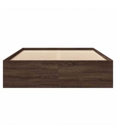 vidaXL Bed Frame without Mattress Brown Oak 140x190 cm Engineered Wood