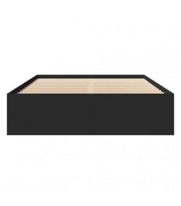 vidaXL Bed Frame without Mattress Black 135x190 cm Engineered Wood