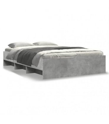 vidaXL Bed Frame without Mattress Concrete Grey 135x190cm