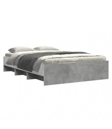 vidaXL Bed Frame without Mattress Concrete Grey 135x190cm