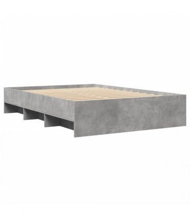 vidaXL Bed Frame without Mattress Concrete Grey 135x190cm