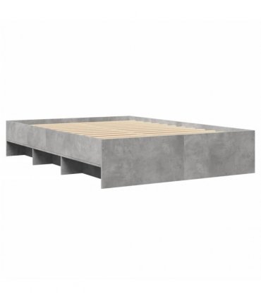 vidaXL Bed Frame without Mattress Concrete Grey 135x190cm