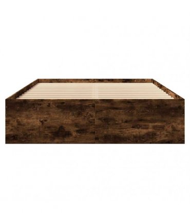 vidaXL Bed Frame without Mattress Smoked Oak 135x190cm Engineered Wood