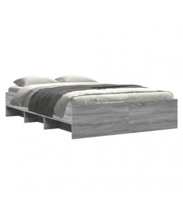 vidaXL Bed Frame without Mattress Grey Sonoma 135x190 cm