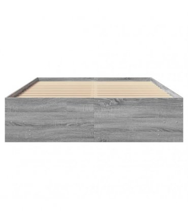 vidaXL Bed Frame without Mattress Grey Sonoma 135x190 cm
