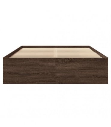vidaXL Bed Frame without Mattress Brown Oak 135x190 cm Engineered Wood