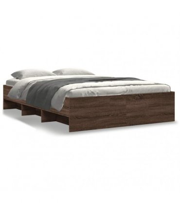 vidaXL Bed Frame without Mattress Brown Oak 120x190 cm Engineered Wood