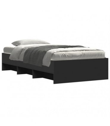 vidaXL Bed Frame without Mattress Black 90x190 cm Engineered Wood