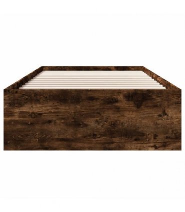 vidaXL Bed Frame without Mattress Smoked Oak 90x190 cm Engineered Wood