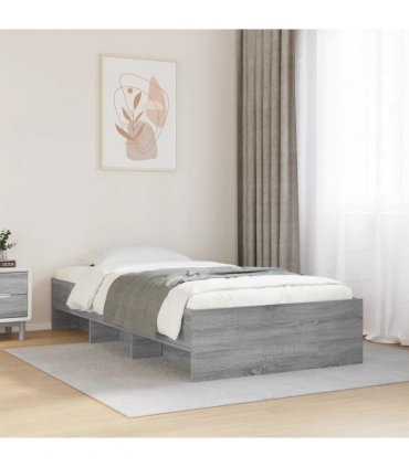 vidaXL Bed Frame without Mattress Grey Sonoma 90x190cm Engineered Wood
