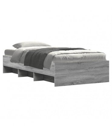 vidaXL Bed Frame without Mattress Grey Sonoma 90x190cm Engineered Wood