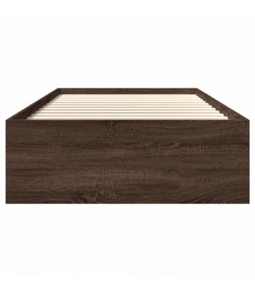 vidaXL Bed Frame without Mattress Brown Oak 90x190 cm Engineered Wood