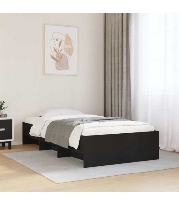 vidaXL Bed Frame without Mattress Black 75x190 cm Engineered Wood