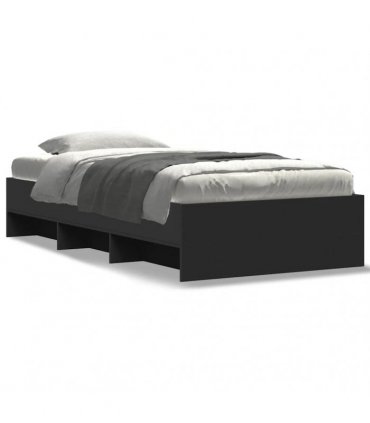 vidaXL Bed Frame without Mattress Black 75x190 cm Engineered Wood
