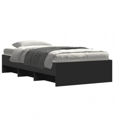 vidaXL Bed Frame without Mattress Black 75x190 cm Engineered Wood