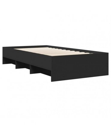 vidaXL Bed Frame without Mattress Black 75x190 cm Engineered Wood