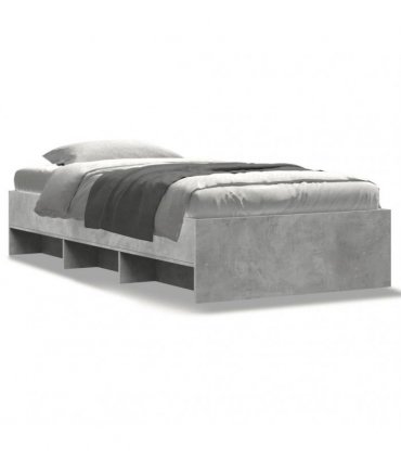 vidaXL Bed Frame without Mattress Concrete Grey 75x190 cm