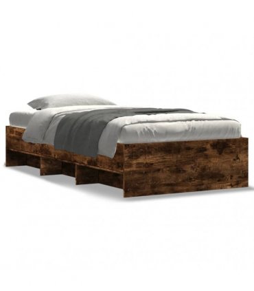 vidaXL Bed Frame without Mattress Smoked Oak 75x190 cm Engineered Wood
