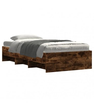 vidaXL Bed Frame without Mattress Smoked Oak 75x190 cm Engineered Wood