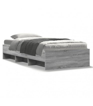 vidaXL Bed Frame without Mattress Grey Sonoma 75x190cm Engineered Wood