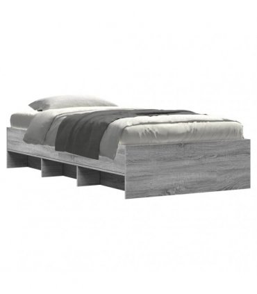 vidaXL Bed Frame without Mattress Grey Sonoma 75x190cm Engineered Wood