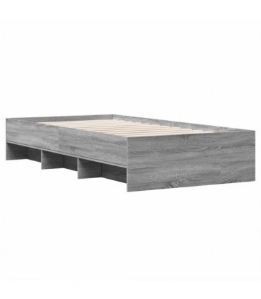 vidaXL Bed Frame without Mattress Grey Sonoma 75x190cm Engineered Wood