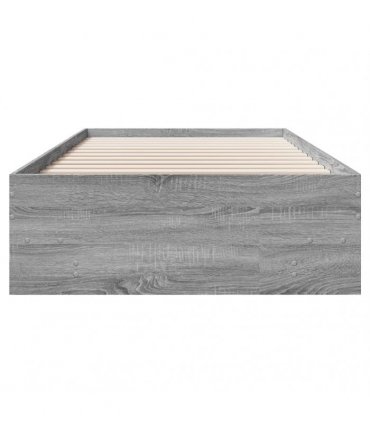 vidaXL Bed Frame without Mattress Grey Sonoma 75x190cm Engineered Wood