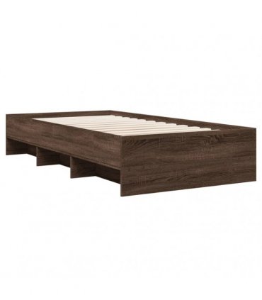 vidaXL Bed Frame without Mattress Brown Oak 75x190 cm Engineered Wood