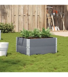 vidaXL Garden Planter Grey 80x60 cm Solid Wood Pine