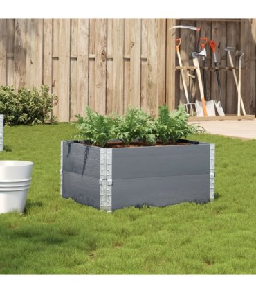 vidaXL Garden Planter Grey 80x60 cm Solid Wood Pine