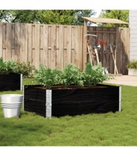 vidaXL Garden Planter Black 120x80 cm Solid Wood Pine