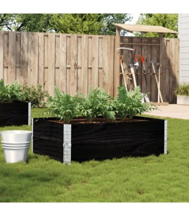 vidaXL Garden Planter Black 120x80 cm Solid Wood Pine